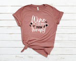 Wine Is Cheaper Than Therapy T-shirt Heather mauve