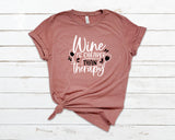 Wine Is Cheaper Than Therapy T-shirt Heather mauve