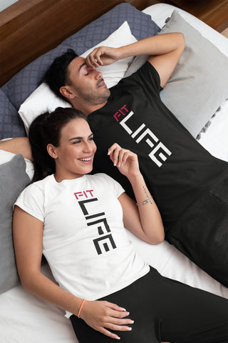 FIT LIFE Unisex t-shirt black and white
